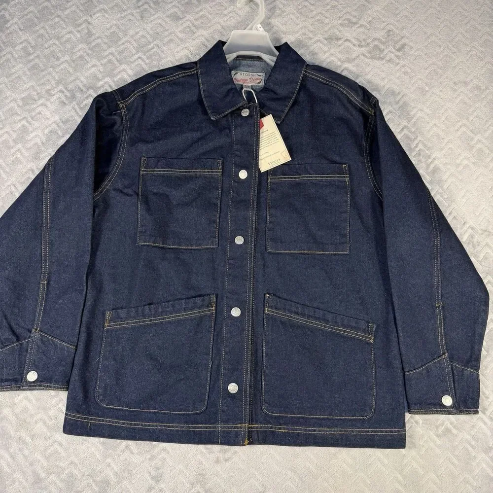 Stoosh Vintage Look Women's Denim Blue Jean‎ Long Sleeve Jacket Size Small NWT